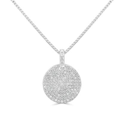 Pavé diamond pendant circle