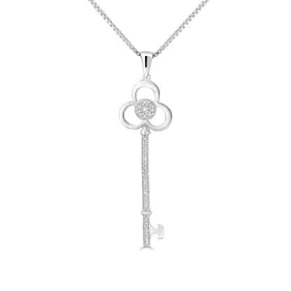 Diamond key pendant