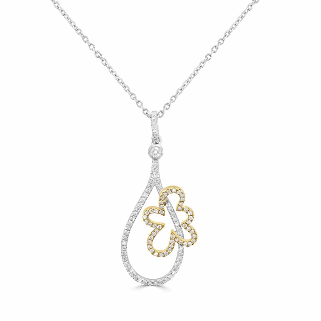 Drop pendant with diamonds