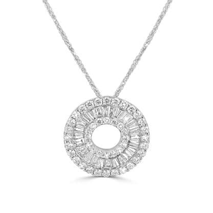 White gold halo pendant with diamonds