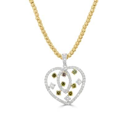Fancy diamond heart pendant