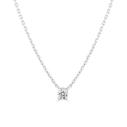 Solitaire diamond necklace round cut