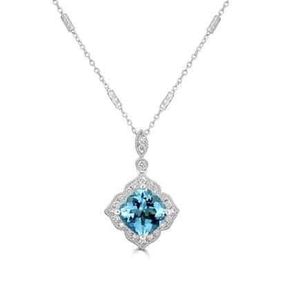 Aquamarine pendant white gold