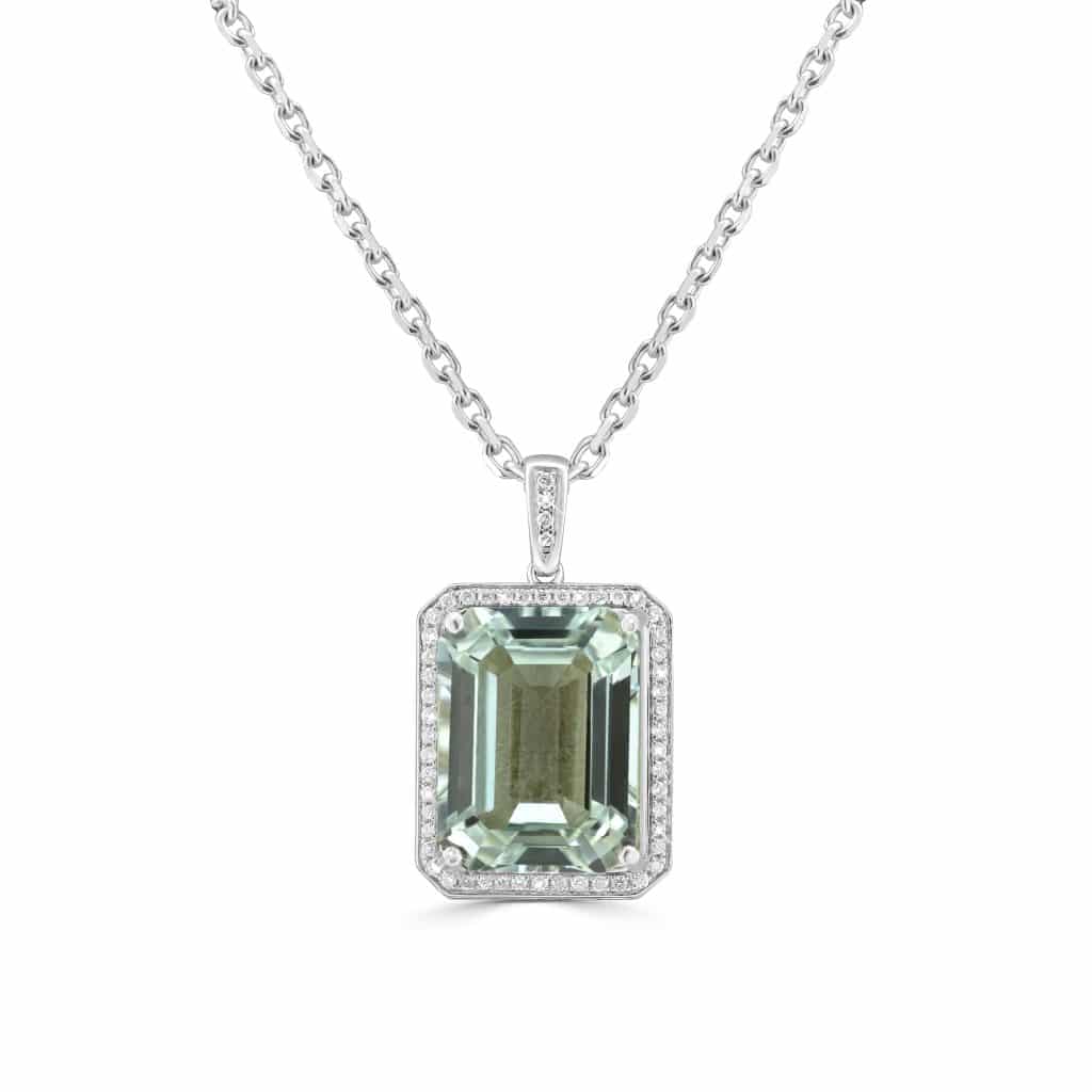 Aquamarine pendant white gold