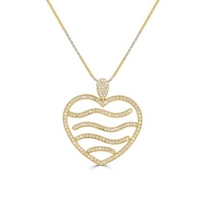 Heart diamond pendant gold