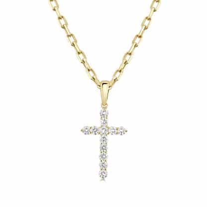 Large diamond cross pendant
