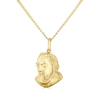 18kt gold Padre Pio medal