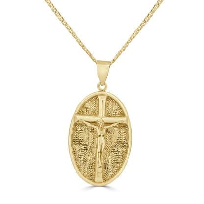 cross pendant gold in 9Kt