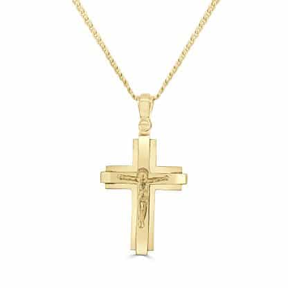 Gold crucifix cross pendant