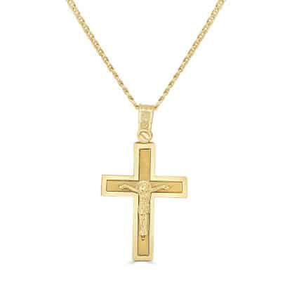 18kt gold cross pendant