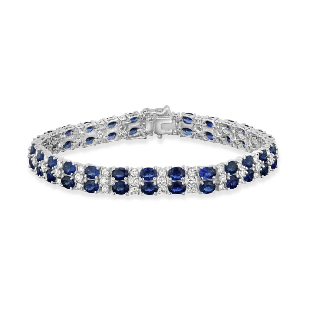 Sapphire diamond tennis bracelet