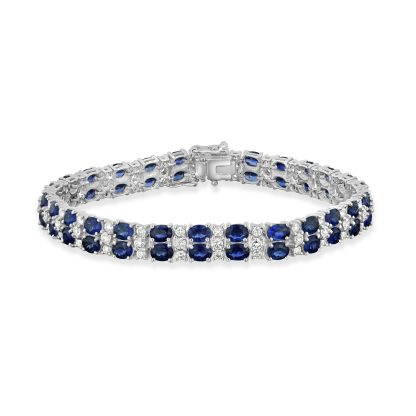 Sapphire diamond tennis bracelet