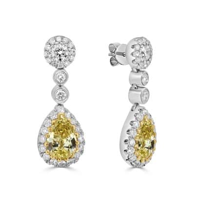 yellow diamond earrings