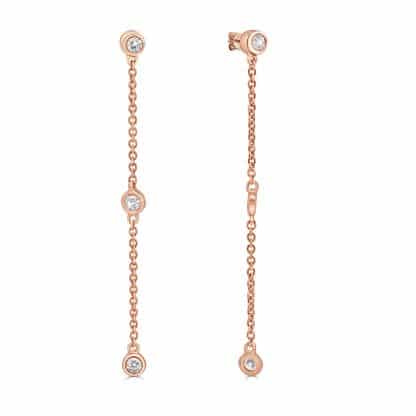 Rose gold diamond drop earrings