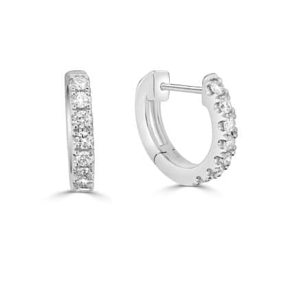 Diamond hoop earrings white gold