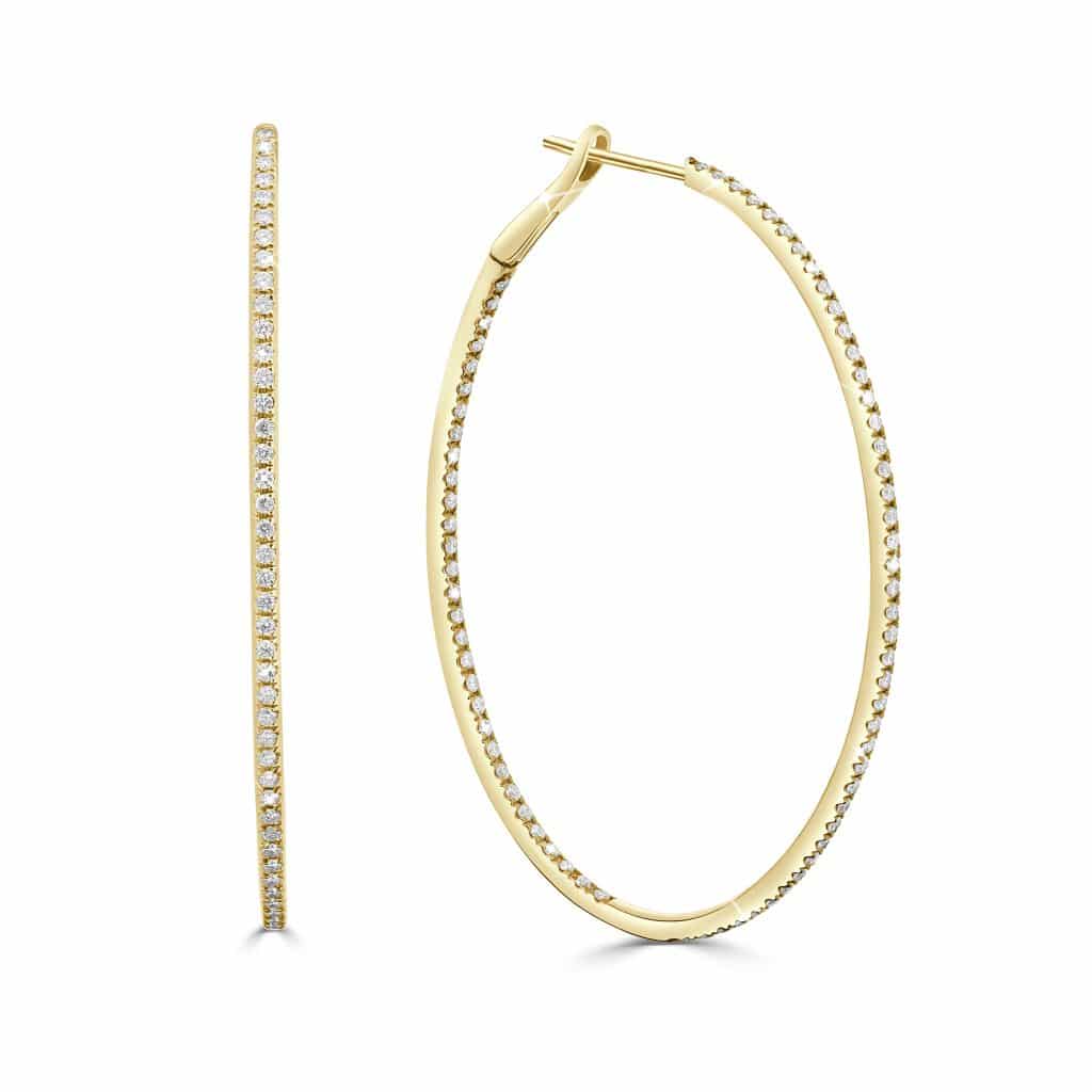 Brilliant diamond hoop earrings