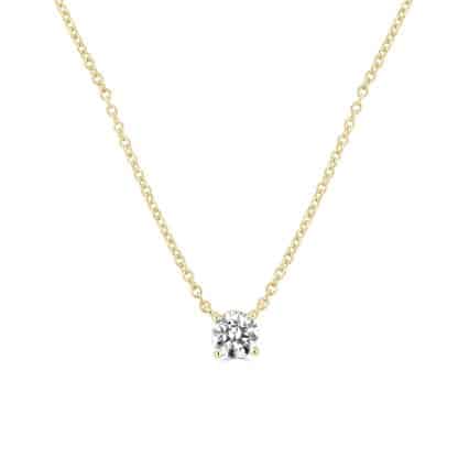 Yellow gold diamond necklace