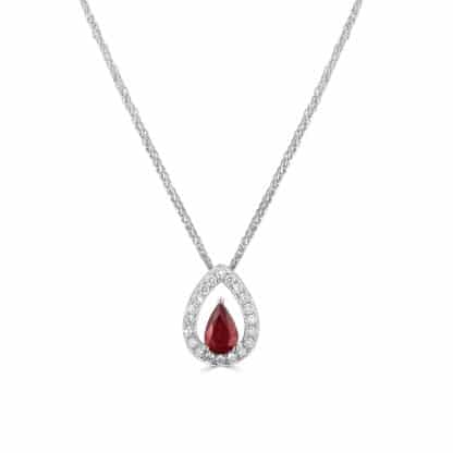 Ruby pendant with natural diamonds