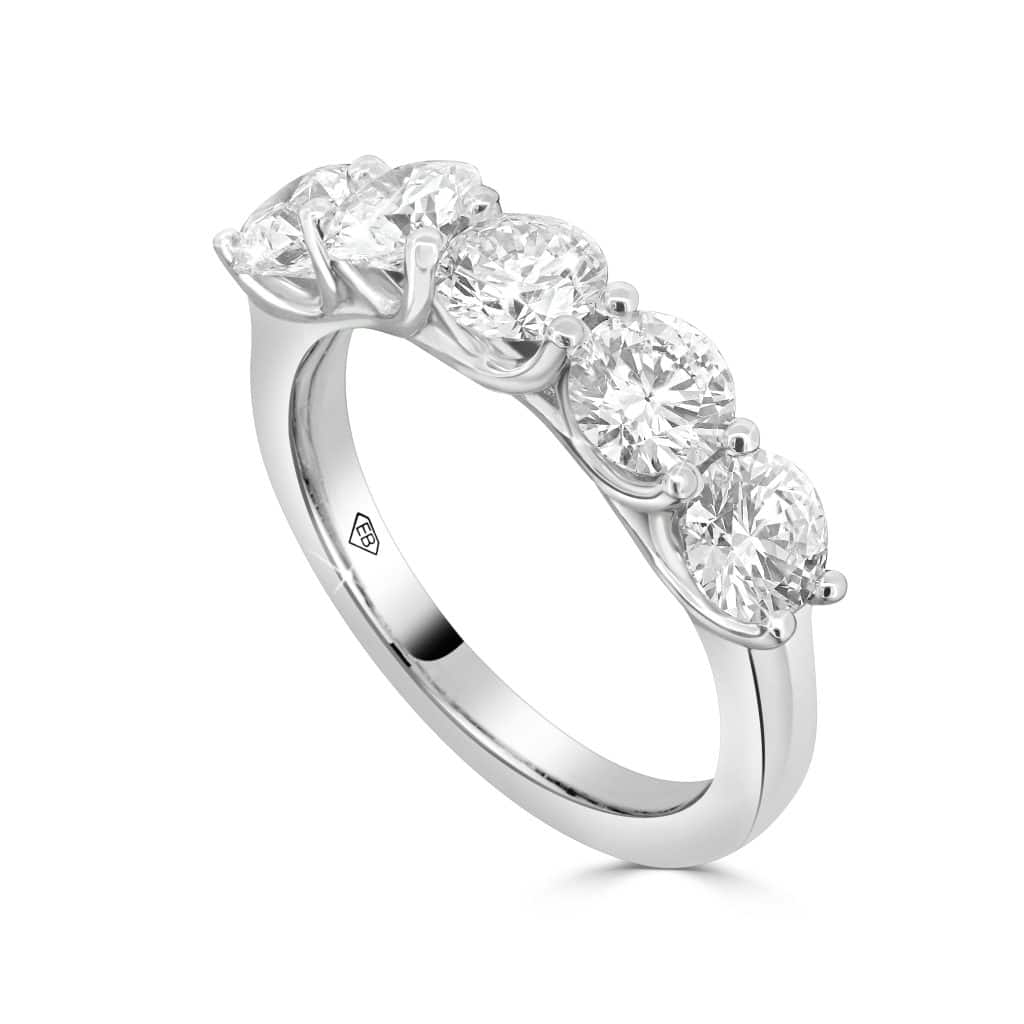 Five diamond wedding band
