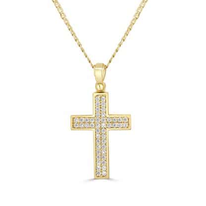 18kt gold zirconia pendant