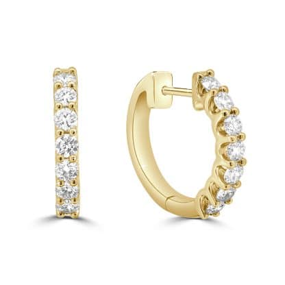 Diamond hoop earrings yellow gold