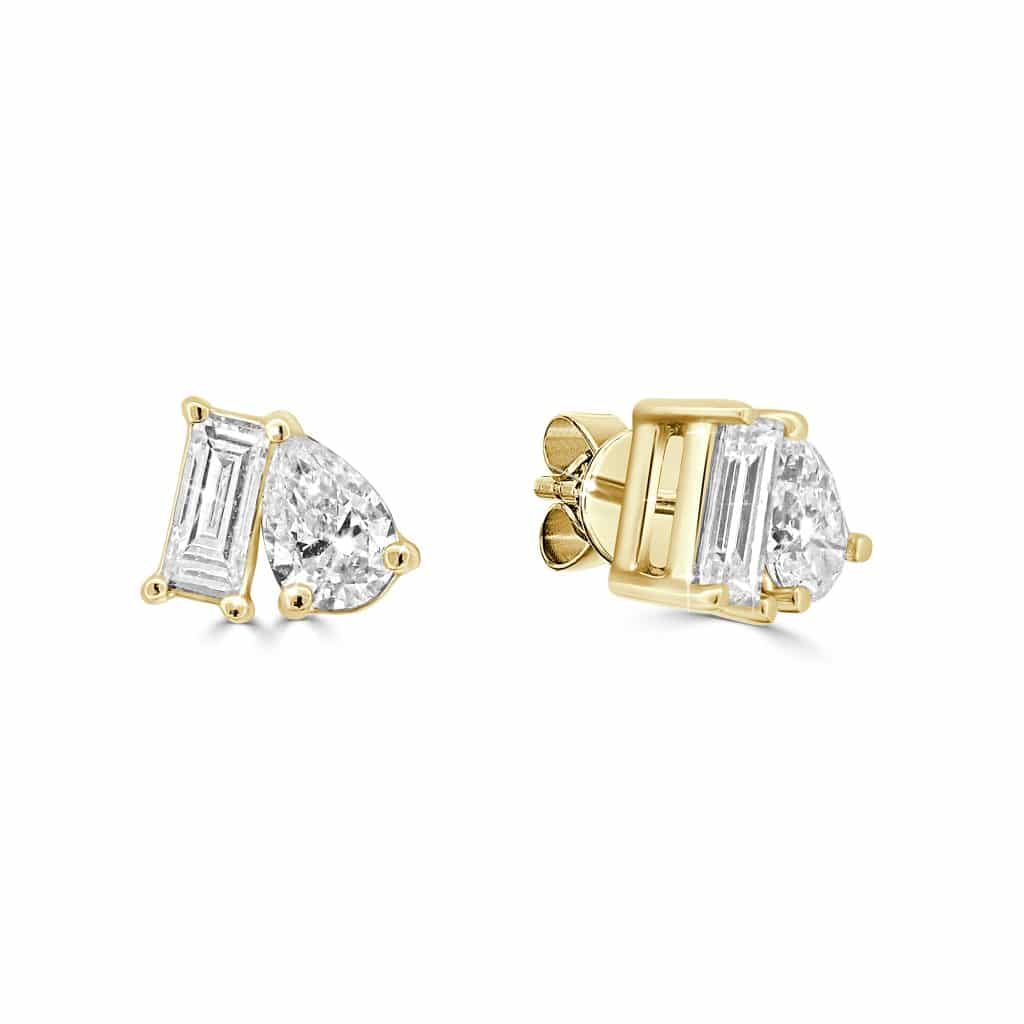 Toi et Moi stud earrings yellow