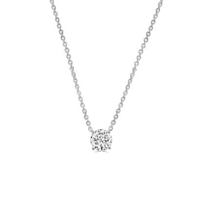 Single diamond necklace white gold