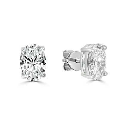 Oval lab diamond stud earrings
