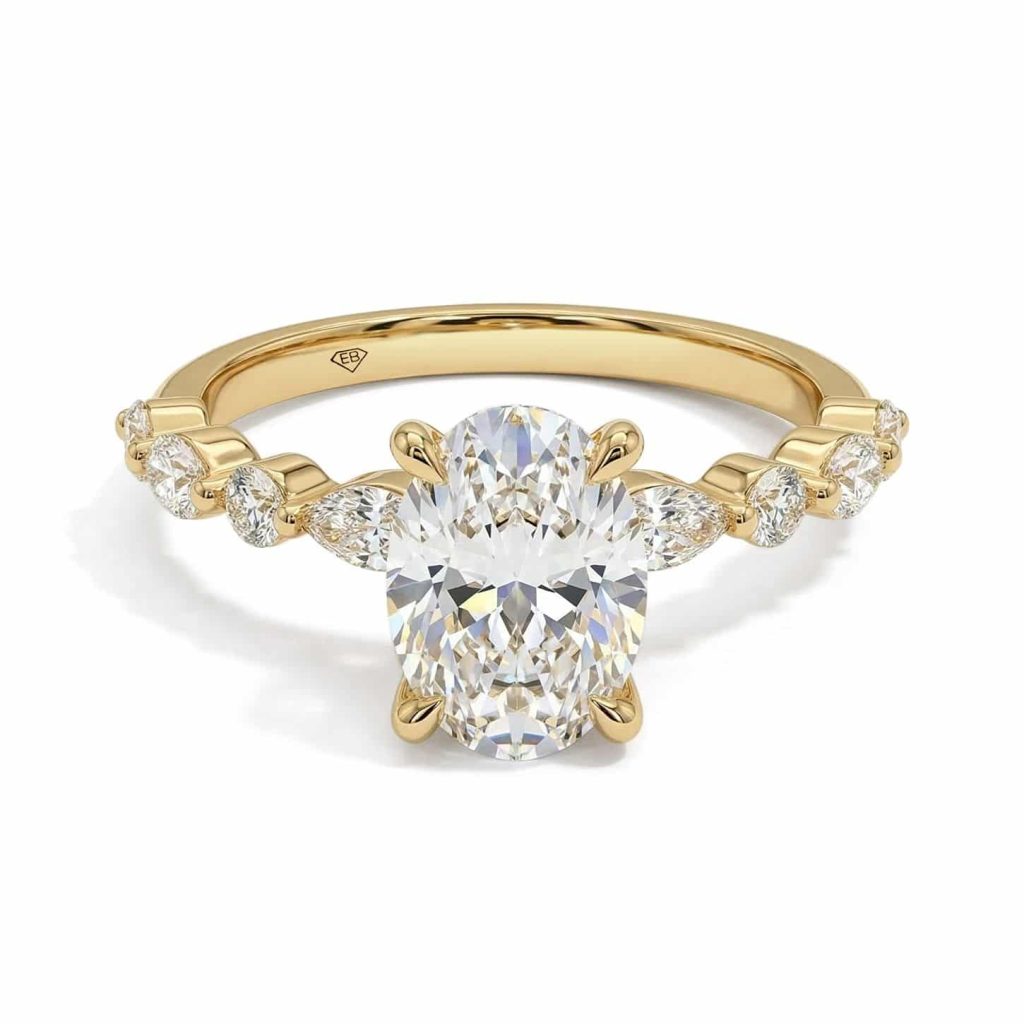 oval lab engagement ring