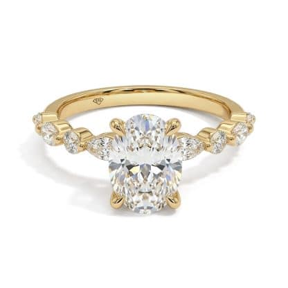 oval lab engagement ring