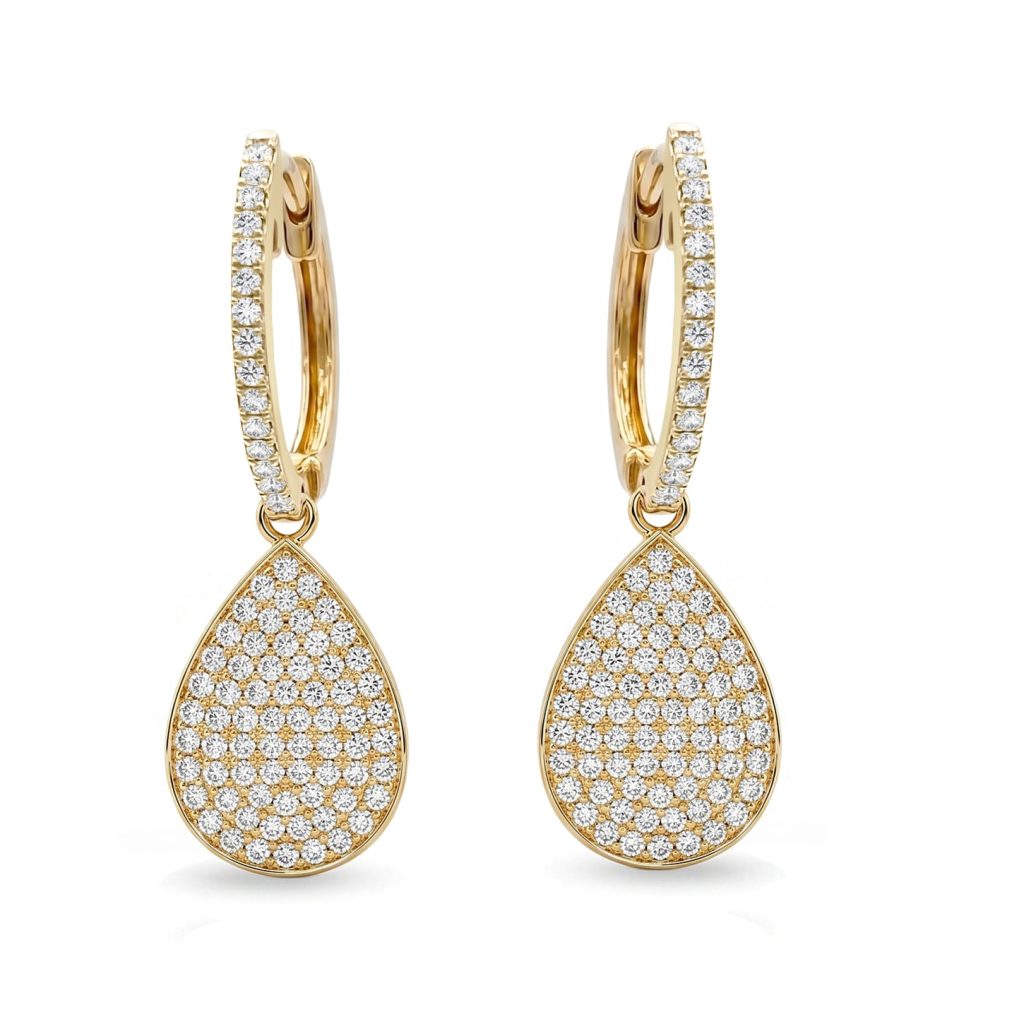 round cluster drop earrings