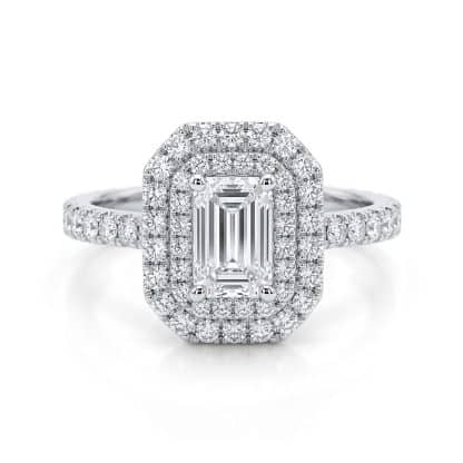 emerald cut diamond ring white gold